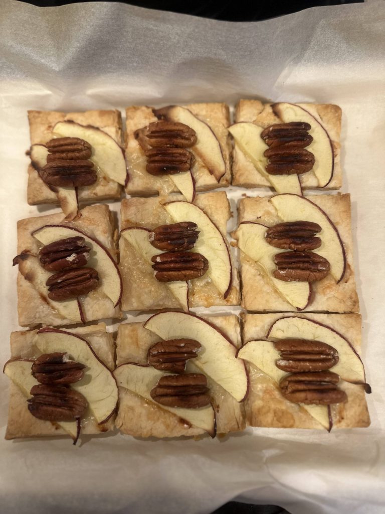 apple gruyere pecan tarts for fall entertaining dinner party