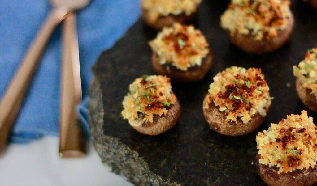 boursin-stuffed mushrooms for fall entertaining dinner party