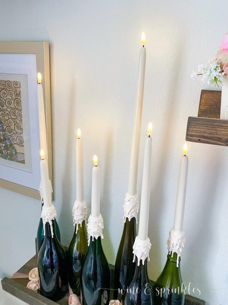 wine taper candles for fall entertaining dinner party