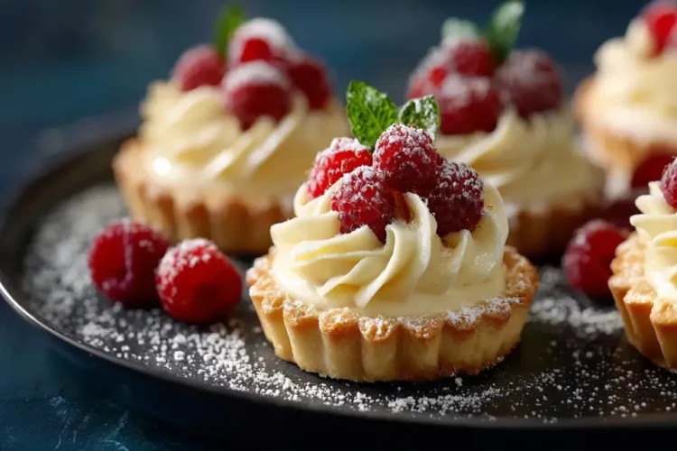 white chocolate mousse tartlets for fall entertaining dinner party